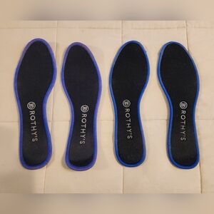 Rothy’s Two Pairs Of Shoe insoles For "The Flat", Black Blue Sz 10 GUC Washable